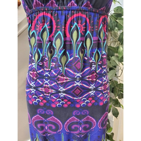 Xhilaration Women's Multicolor Rayon Halter Neck Sleeveless Long Maxi Dress XS - Picture 3 of 11